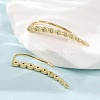 Brass Pave Cubic Zirconia Stud Crawler Earrings KK-CBAA351-04G-2