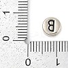 925 Sterling Silver Flat Round with Letter Beads STER-G044-01AS-B-3