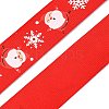 1 Roll Christmas Printed Polyester Grosgrain Ribbons OCOR-YW0001-05C-2