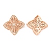 Filigree Flower Rack Plating Brass Micro Pave Cubic Zirconia Multi-Strand Links ZIRC-L034-03RG-FF-1
