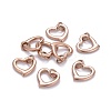 304 Stainless Steel Open Heart Charms STAS-L218-14RG-1