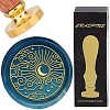Brass Wax Seal Stamp with Wood Handle AJEW-WH0412-0351-1
