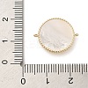 Brass Pave Clear Cubic Zirconia Connector Charms with Shell KK-P260-28A-G-3
