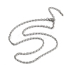 3MM 304 Stainless Steel Cable Chain Necklaces NJEW-T016-09P-4