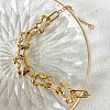 304 Stainless Steel Oval Link Chain Bracelets for Women BJEW-S173-02B-G-1