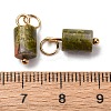 Natural Unakite Column Charms with 304 Stainless Steel Jump Rings G-Q032-01B-3