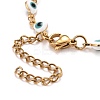 Enamel Heart with Evil Eye Link Chains Bracelet BJEW-P271-07G-02-3
