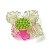 Brass Glass Seed Beaded Flower Pendants PALLOY-MZ01118-04-4