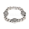 Stainless Steel Flat Round with Sun Symbol Bracelets BJEW-D379-08ASP-2