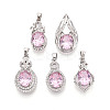 Brass Micro Pave Cubic Zirconia Pendants KK-T072-55P-1