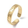 Ion Plating(IP) 304 Stainless Steel Crescent Moon Open Cuff Ring for Women X-RJEW-C046-01G-1