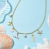 Marine Theme Alloy Enamel Pendant Necklaces NJEW-JN04818-2