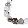 Natural Green Lodolite Quartz Round Beaded Stretch Bracelets for Men Women G-N349-10C-3
