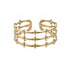 304 Stainless Steel Bamboo Shape Open Cuff Ring RJEW-T023-04G-1