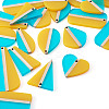 20Pcs 10 Styles Transparent Resin & Natural Wood Pendants RESI-TA0004-47-2