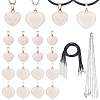 DIY Natural Rose Quartz Heart Pendant Necklaces Making Kit DIY-OC0012-08-1