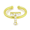 Rack Plating Brass Open Cuff Rings for Women RJEW-F162-01G-T-2