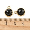 Natural Black Onyx(Dyed & Heated) Half Round Charms STAS-L080-009G-01-3