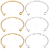 6Pcs 2 Colors Brass Cuff Bangle Making KK-BBC0022-73-1