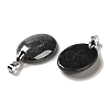 Natural Black Stone Pendants G-Z055-03P-15-2