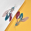 Flower & Feather Alloy Chandelier Earrings EJEW-G426-04AS-2