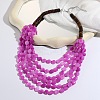 Flat Round Resin & Coconut Heishi Beaded Multi Layered Necklaces for Women FS-WGC6677-03-1