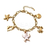 Ocean Theme 304 Stainless Steel Charm Bracelets for Women BJEW-Z142-01G-2