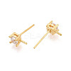 925 Sterling Silver & Clear Cubic Zirconia Stud Earring Findings STER-T008-71G-2