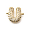 Brass Micro Pave Cubic Zirconia Letter Links KK-I717-04U-1