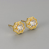 Valentine's Day Brass Clear Cubic Zirconia Stud Earrings WGA37BF-01-1