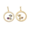 Brass Micro Pave Cubic Zirconia Pendants KK-H441-33G-1