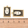 Tarot Fortune 304 Stainless Steel Enamel Pendants SA-CBAD609-01G-2