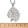 201 Stainless Steel Hollow Cut American Indian Chief Pendant Necklaces LS-NJEW-H065-13P-3