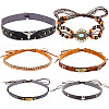 6Pcs 6 Styles Imitation Leather Southwestern Cowboy Hat Belt AJEW-CP0007-22-1
