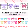 16Pcs 16 Styles Bowknot Silicone Focal Beads SIL-SC0003-18-2