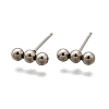 Tarnish Resistant 201 Stainless Steel Beaded Horizontal Bar Stud Earrings with 316 Stainless Steel Pin for Women STAS-K238-01P-2