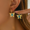 201 Stainless Steel Butterfly Hoop Earrings RW8851-1