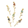 Brass Pave Cubic Zirconia Pendants KK-A296-50G-1