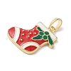 Christmas Brass Enamel Pendants KK-K305-08A-G-2