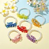 6Pcs 6 Colors Glass Pearl Beaded Stretch Bracelets Set BJEW-JB10042-2