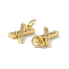 Real 18K Gold Plated Brass Micro Pave Clear Cubic Zirconia Charms KK-E068-VB452-X-3