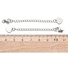 304 Stainless Steel Chain Extender with Heart Charms STAS-G383-03P-3