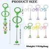 6Pcs 6 Colors Spray Painted Alloy Bar Beadable Keychain for Jewelry Making DIY Crafts KEYC-CJ0001-09-8
