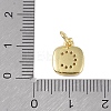 Rack Plating Brass Micro Pave CLear Cubic Zirconia Charms KK-E110-14G-C-3