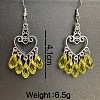Vintage Heart with Teardrop Alloy Chandelier Earrings RJ4160-3