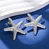 304 Stainless Steel Starfish Stud Earrings EJEW-Z135-02P-03-2