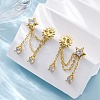 Brass Micro Pave Clear Cubic Zirconia Stud Earrings EJEW-H158-24G-1