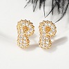 Brass Micro Pave Cubic Zirconia Stud Earrings EJEW-Z091-04G-P-5