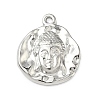 Hammered 304 Stainless Steel Pendants STAS-C167-01P-1