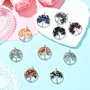 5Pcs Mixed Gemstone Chip Pendants G-YW0002-46-4